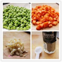 黑椒胡萝卜炒豌豆的做法图解1